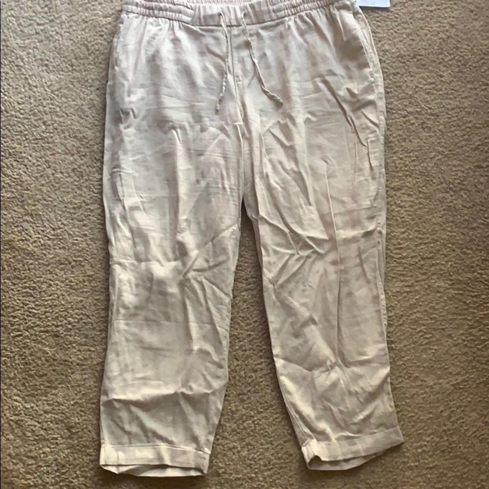 Khaki linen pants